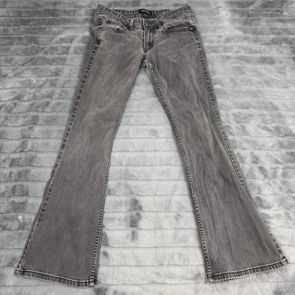 Levis 518 Superlow Jeans Womens 7M Gray Bootcut Stretch Low Rise Denim 15061
